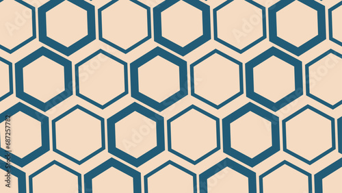 Seamless abstract pattern with hexagons. Geometrical retro template Vector illustration
