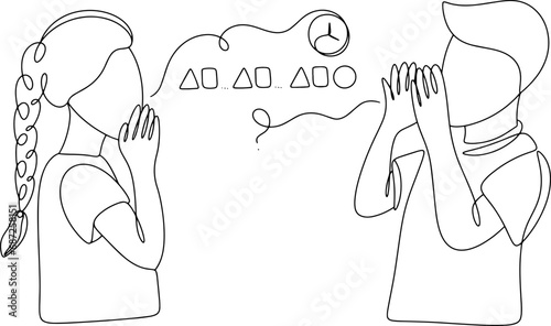 Children. Stuttering. One line