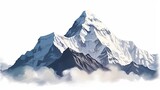 snow mountain isolated on white background