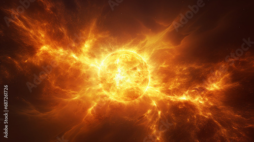 Solar Flares Erupting from the Sun's Surface Background