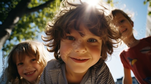 Little kids having fun in the playground