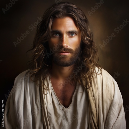 Jesus Christ, Jesus of Nazareth portrait on dark background © Mykhaylo