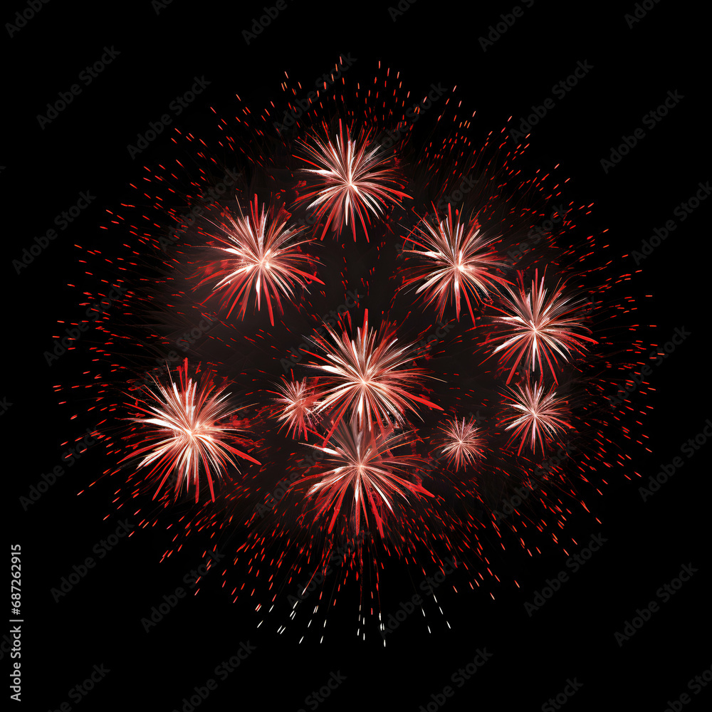 Fireworks on black background, Fireworks light up the sky, festive fireworks explode on black background, ai generated image Fireworks on black background, Fireworks light up the sky, festive fireworks explode on black background, ai generated image