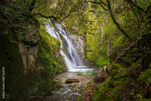 Fraga da Pena Waterfall in Serra do Açor mountain, Pardieiros, Arganil, Coimbra, Portugal. photo