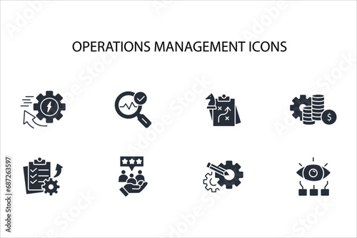 Operations management icon set.vector.Editable stroke.linear style sign for use web design,logo.Symbol illustration.