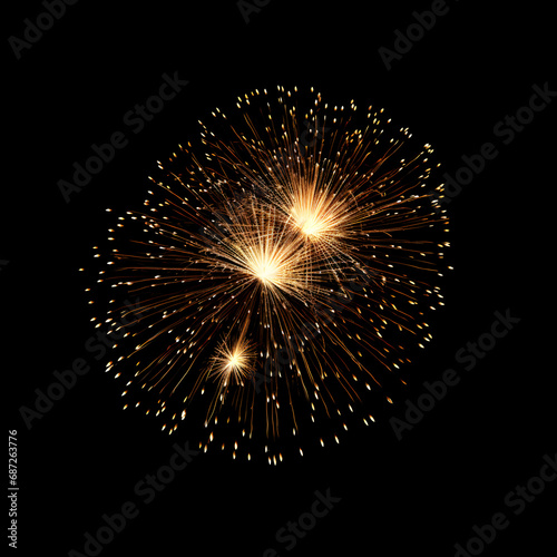 Fireworks on black background, Fireworks light up the sky, festive fireworks explode on black background, ai generated image © Akilmazumder
