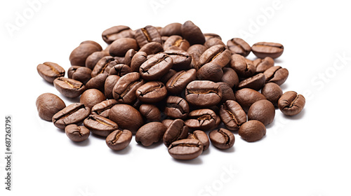 Coffee beans isolated on transparent background, PNG image with background removed, Created with Generative Ai technology.