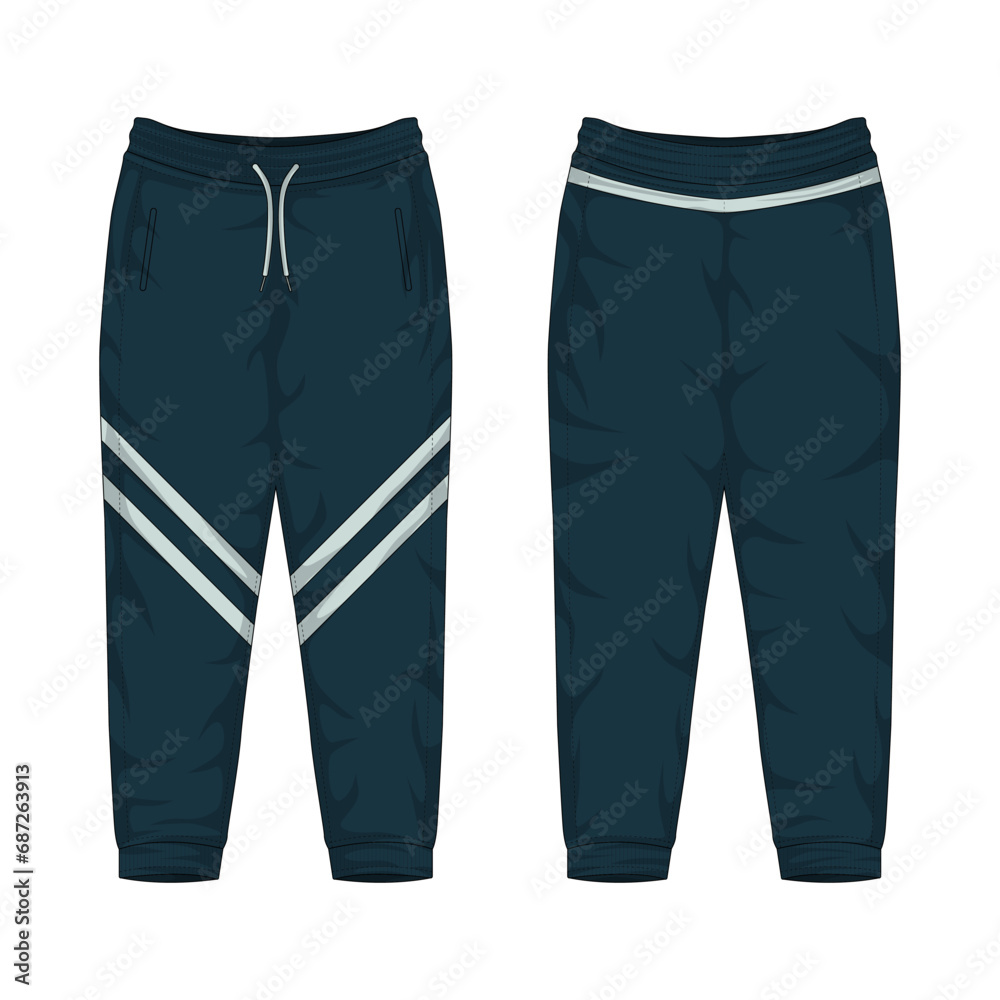 Modern sweatpants mockup front and back view Modern sweatpants mockup front and back view