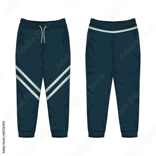 Modern sweatpants mockup front and back view