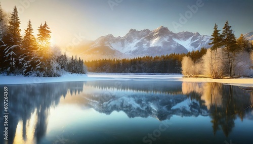 lake in winter hd 8k wallpaper stock photographic image