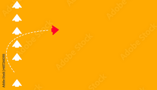 The red arrow leads the other arrows.
The idea of ​​leadership, the idea of ​​thinking differently.