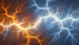 fire and ice abstract lightning background