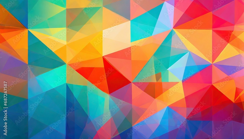 a vibrant and colorful abstract background composed of various sized triangles generative ai
