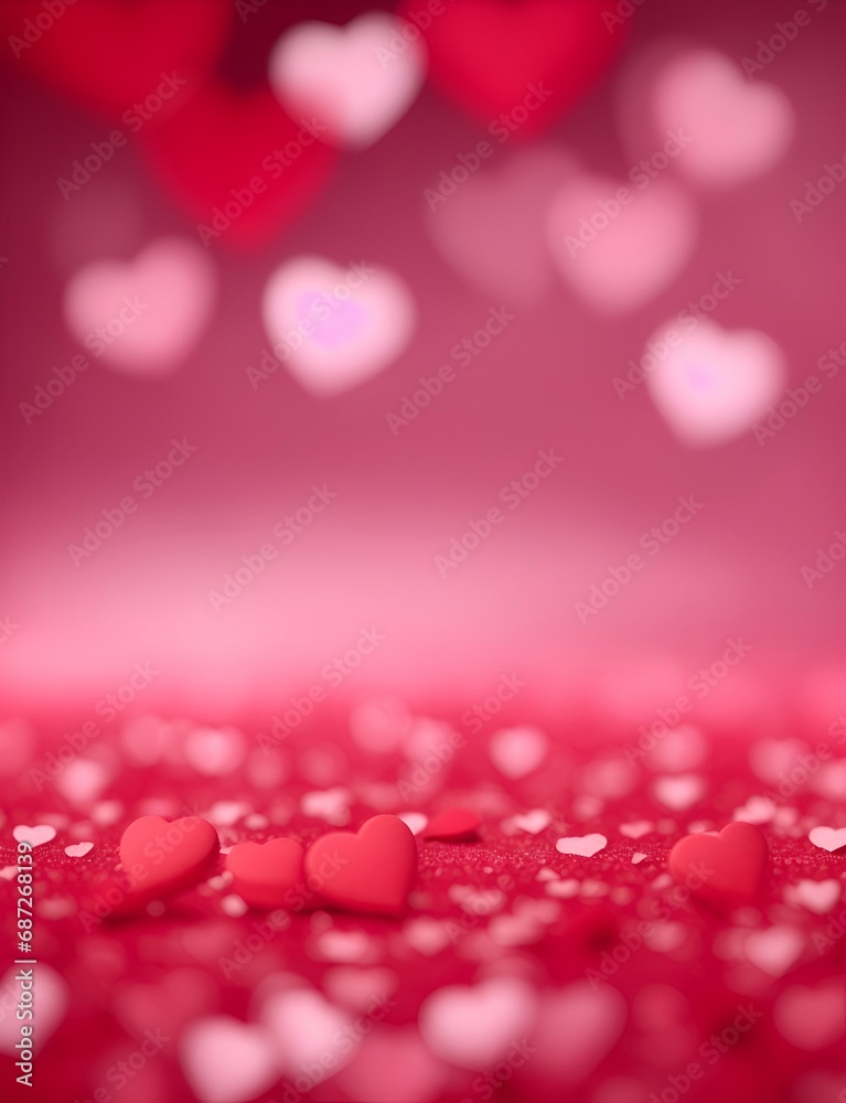 Valentine day themed background. AI generated illustration