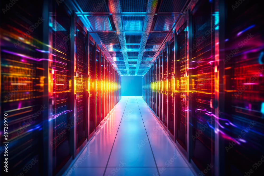 Vibrant Data Center Corridor: Supercomputers and Servers