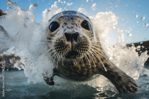 Animal sea water nature mammal seal photo