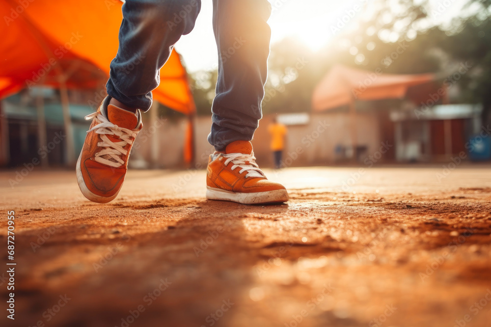 Youthful Energy: Close-Up of a Boy Enjoying Basketball Outdoors Youthful Energy: Close-Up of a Boy Enjoying Basketball Outdoors