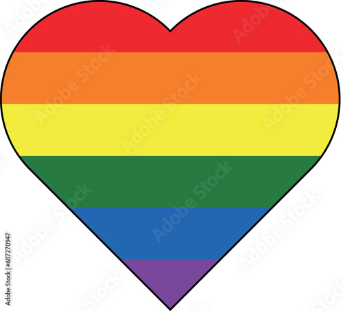 Free Download Vector illustration of a rainbow heart. Pride badge. LGBT lesbian gay bisexual transgender concept - GFXLoad