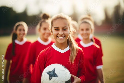 Energetic Female Team Embracing Sportsmanship on Field