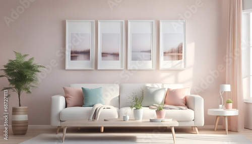 modern living room with sofa. mockup frame © Corvus Consano