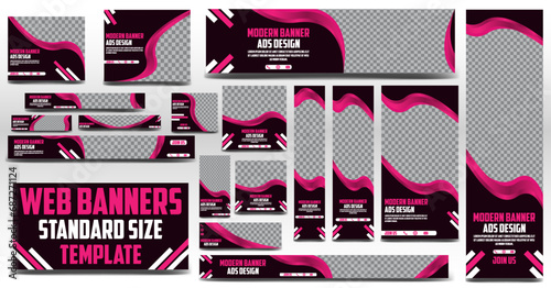 Set of creative web banners template, header background for website design, Social Media Cover ads banner, Abstract banner design for web template Set