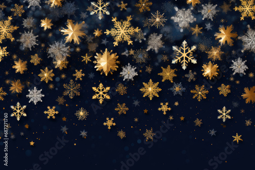 Gilded Snowflakes on Midnight Sky