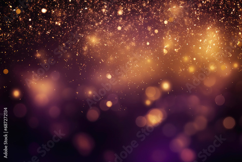 Mystical Night: Golden Violet Fireworks