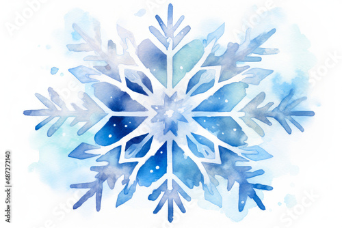 Festive Snowflake Watercolor Art