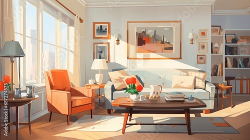 modern living room with fireplace © zaroosh