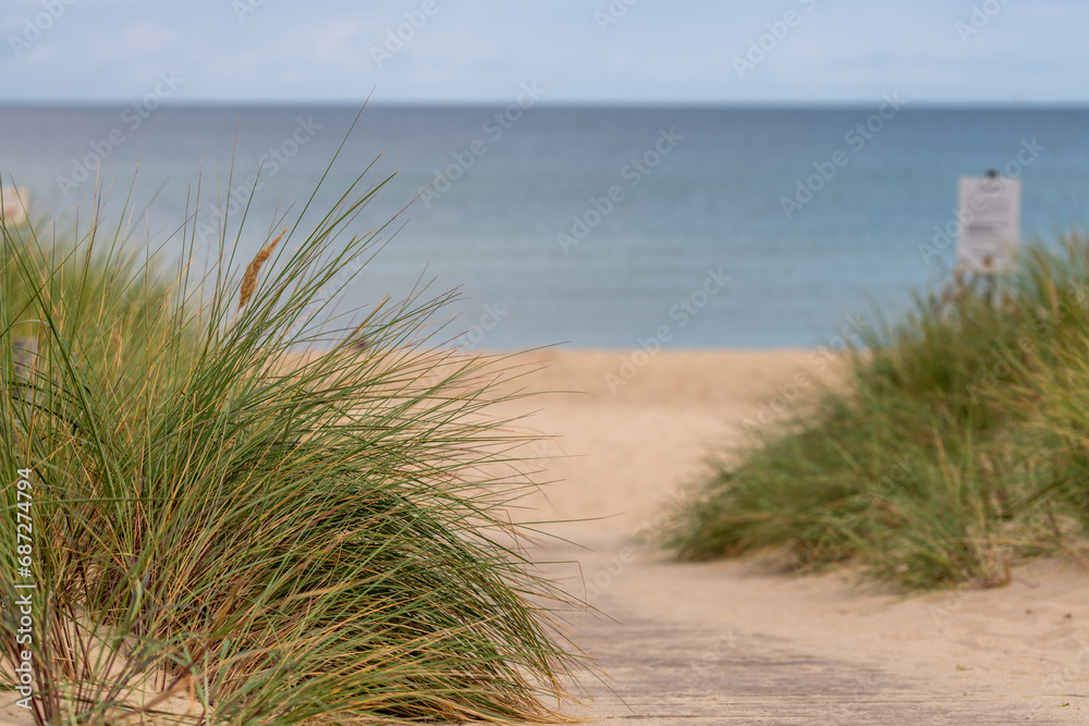 Strandzugang an der Ostseeküste, Insel Rügen, Deutschland Strandzugang an der Ostseeküste, Insel Rügen, Deutschland