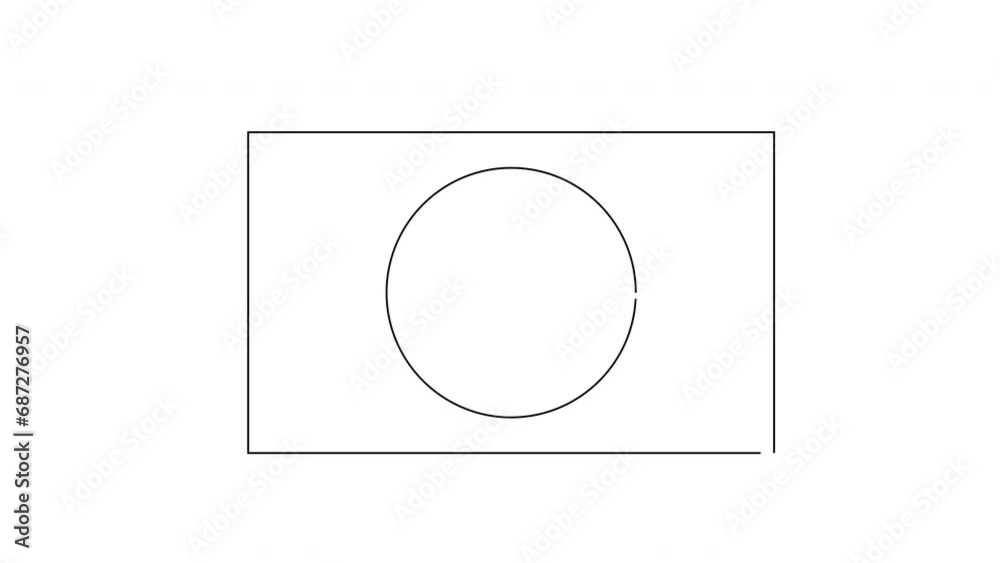 Japanese flag sketch animation Japanese flag sketch animation