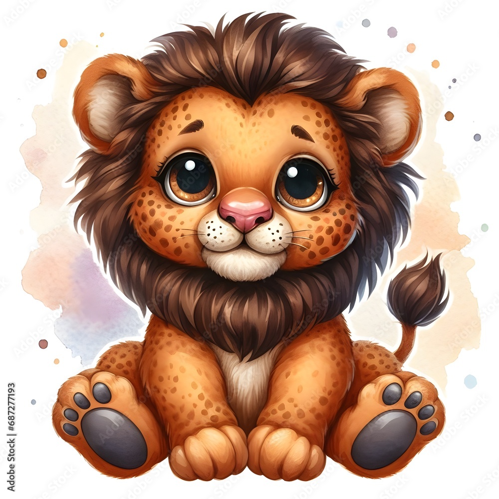 watercolor nursery lion watercolor nursery lion