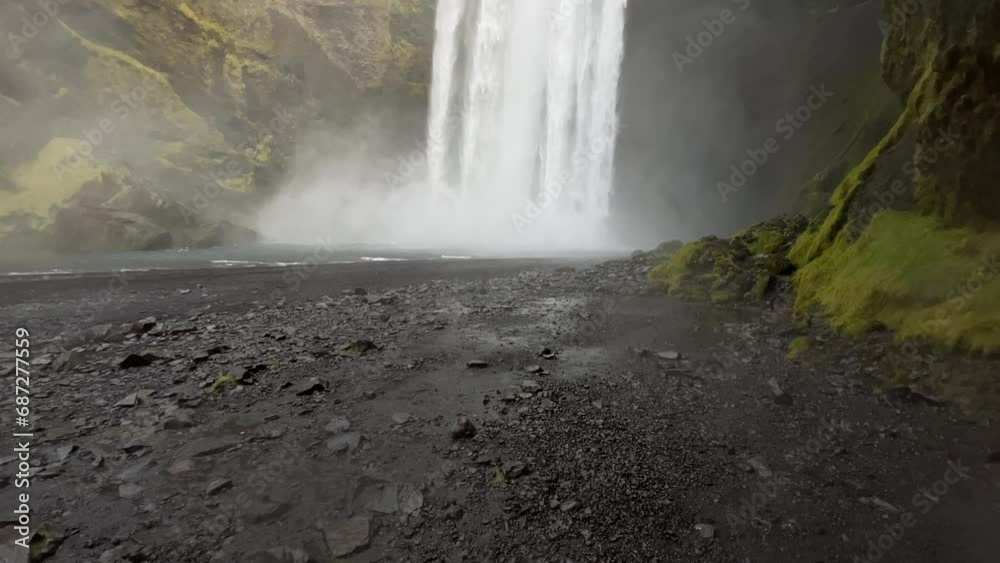 Skógafoss waterfall in Iceland during autumn
