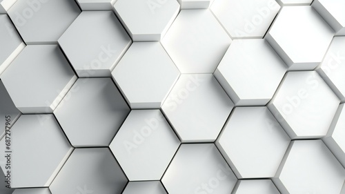 abstract 3d white hexagon background © Amena