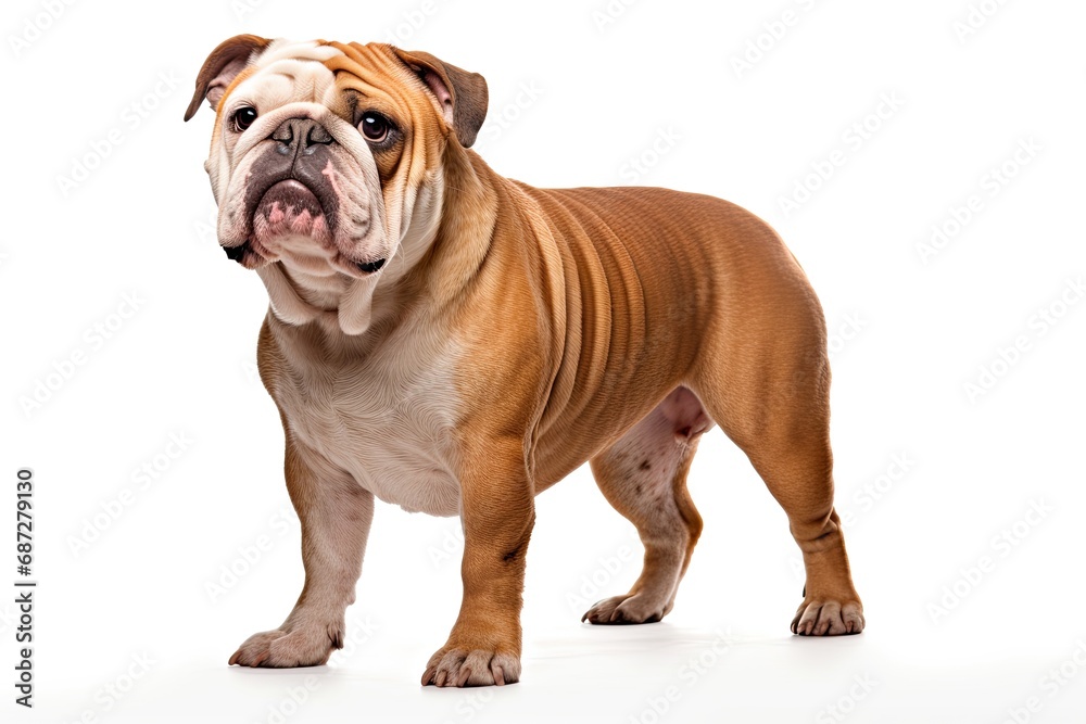 Bulldog realistic illustration