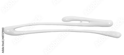 Sun lotion spilled, tanning cream puddle, white skincare product isolated on white, top view, clipping path
