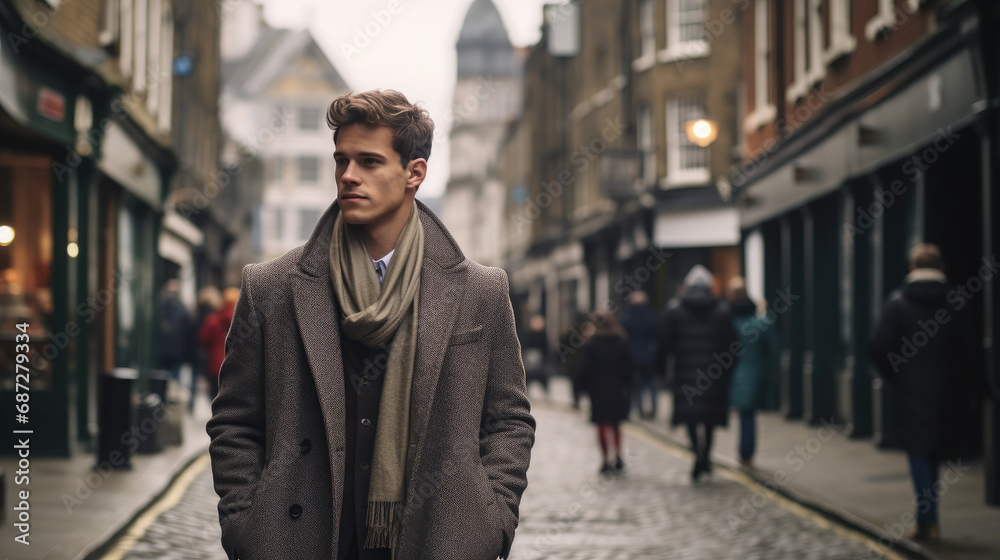 young handsome man in a coat on the street of a European city in autumn, guy, boy, model, London, business, portrait, successful, confident, gentleman, sir, stylish clothes, fashion, beauty, suit young handsome man in a coat on the street of a European city in autumn, guy, boy, model, London, business, portrait, successful, confident, gentleman, sir, stylish clothes, fashion, beauty, suit