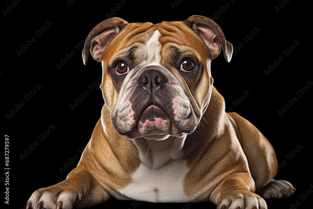 Bulldog realistic illustration