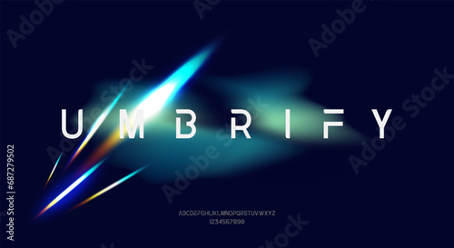 An abstract futuristic alphabet font. digital typography vector illustration design
