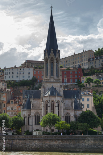 Church of Saint George alongside of the Saone river in Lyon