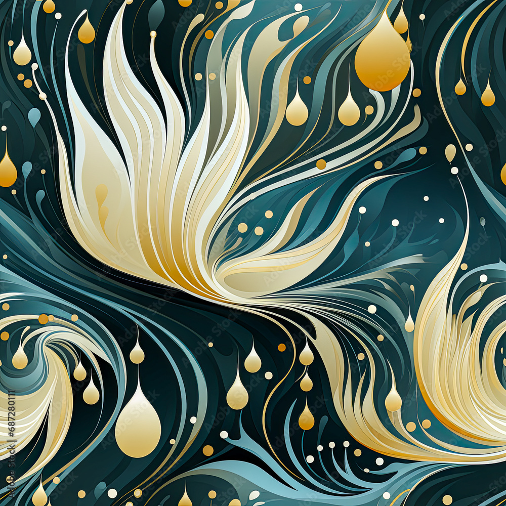 Fototapeta premium Liquid fluid modern abstract Seamless tile pattern AI art