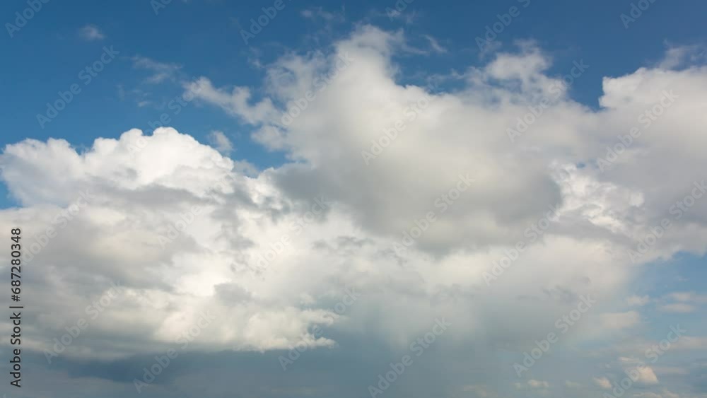 Beautiful big clouds on blue sky in summer, time lapse Beautiful big clouds on blue sky in summer, time lapse