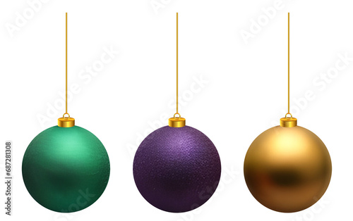 Sparkling Elegance: Exclusive Set of Christmas Balls and Baubles for Festive Designs - PNG, Transparent background