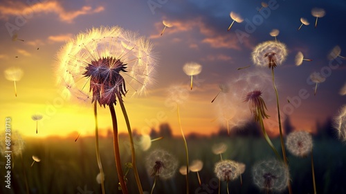 field of dandelions