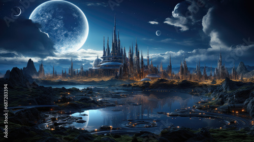 Kingdom at Night on Fantasy Planet