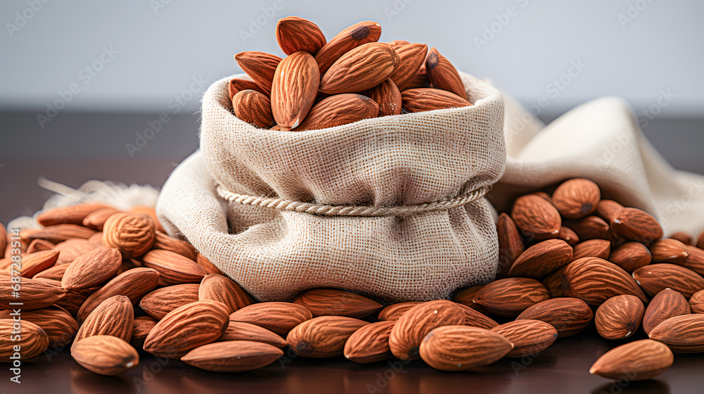 Lots of fresh almonds (Generative AI)