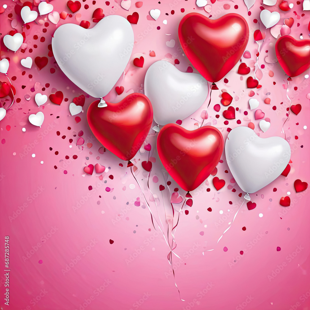 heart shaped balloons in valentine theme 