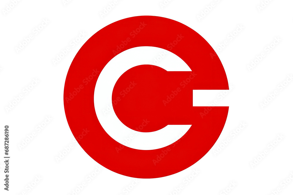 Red letter C isolated on a white background. Red letter C isolated on a white background.
