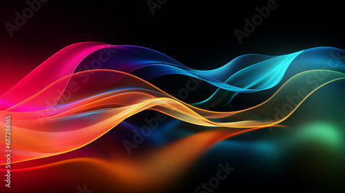 abstract rainbow gradient wave pattern with glassy dispersion effect