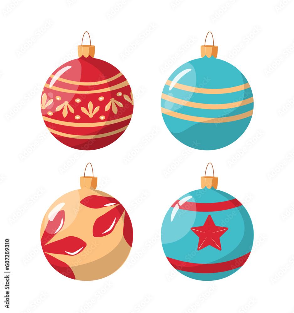 Set of Christmas balls for design use. Vector illustration Set of Christmas balls for design use. Vector illustration